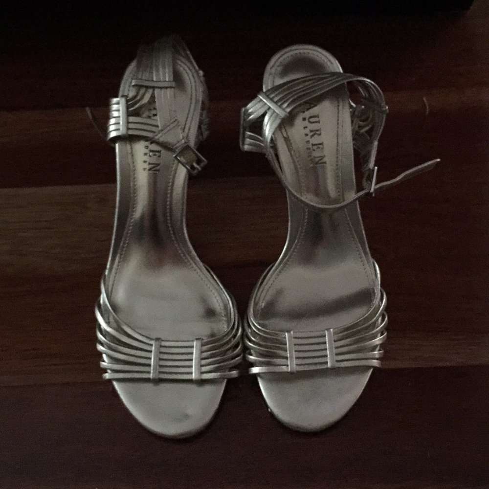 Matte gold heels by Ralph Lauren NWOT